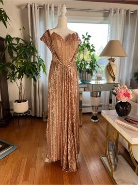 Prom/Guest Wedding Rose-Gold Dress Size - S